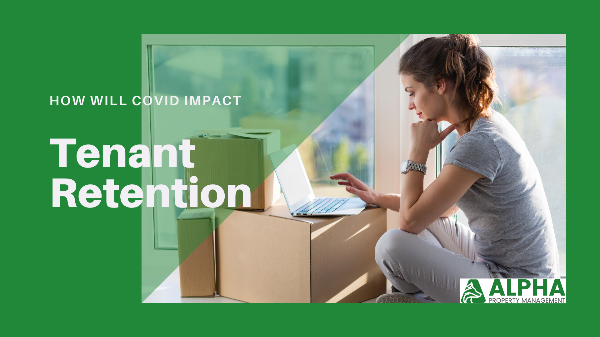 Women on computer and text - How will COVID impact tenant retention