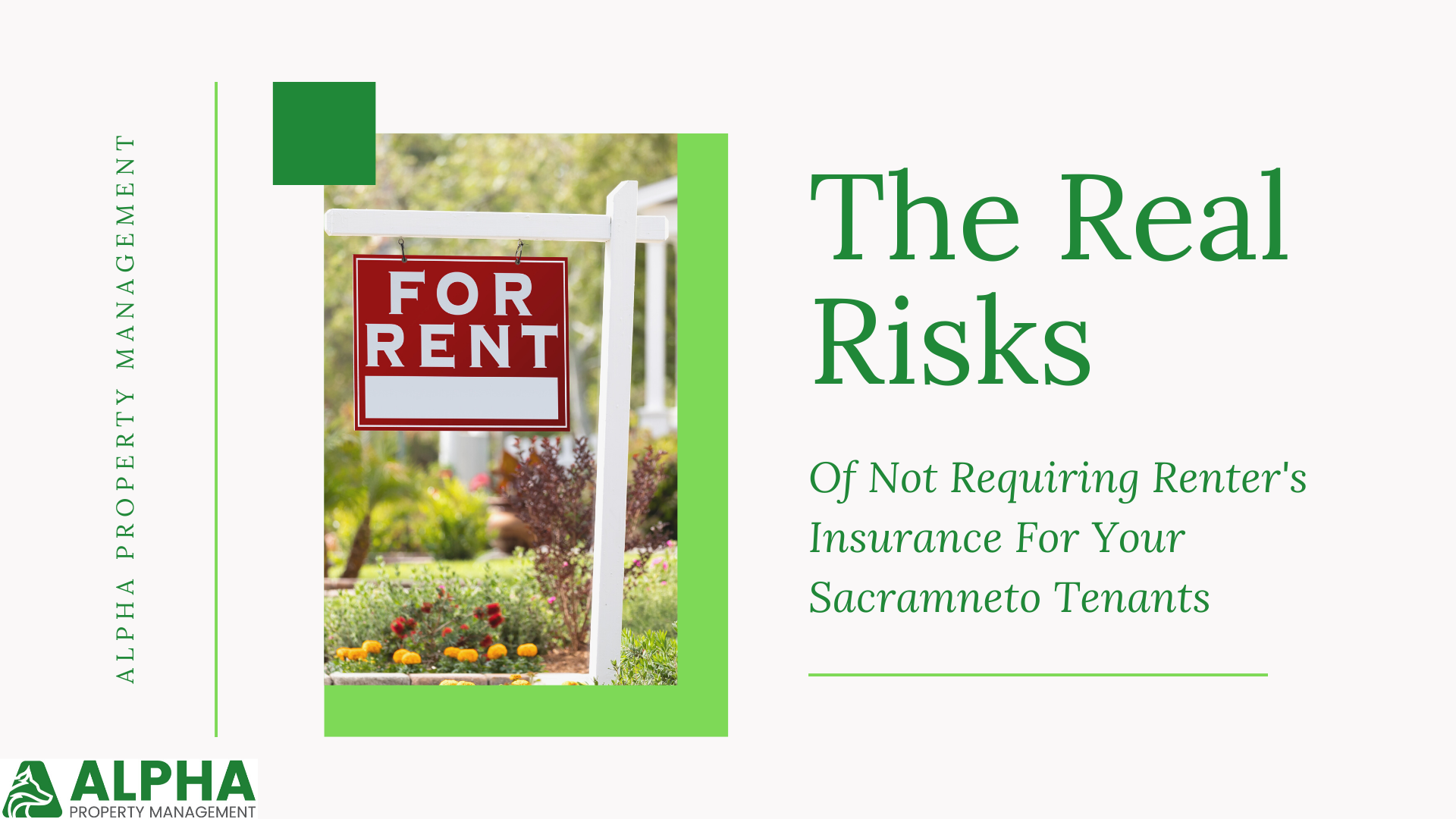 For rent sign with text - The Real Risks Of not Requiring Renter's Insurance for Your Sacramento Tenants